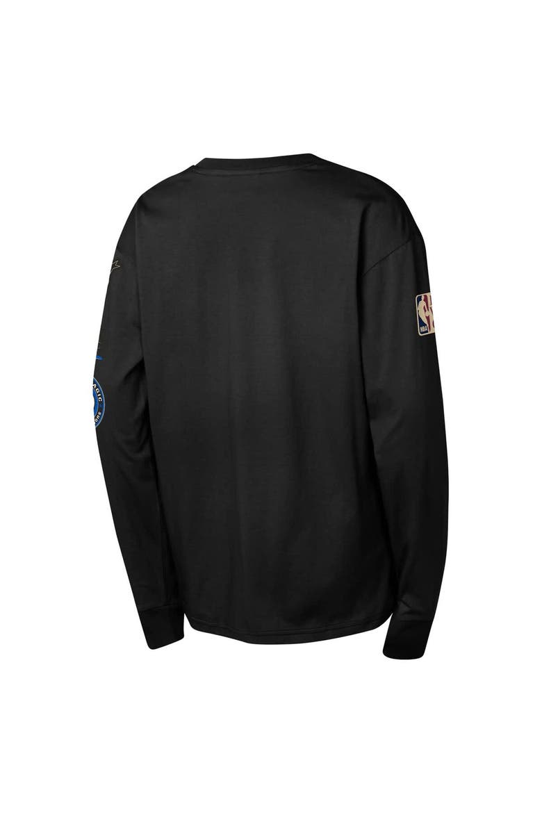 Youth Mitchell & Ness Black Orlando Magic  Hardwood Classics All Over Long Sleeve T-Shirt, Alternate, color, Black