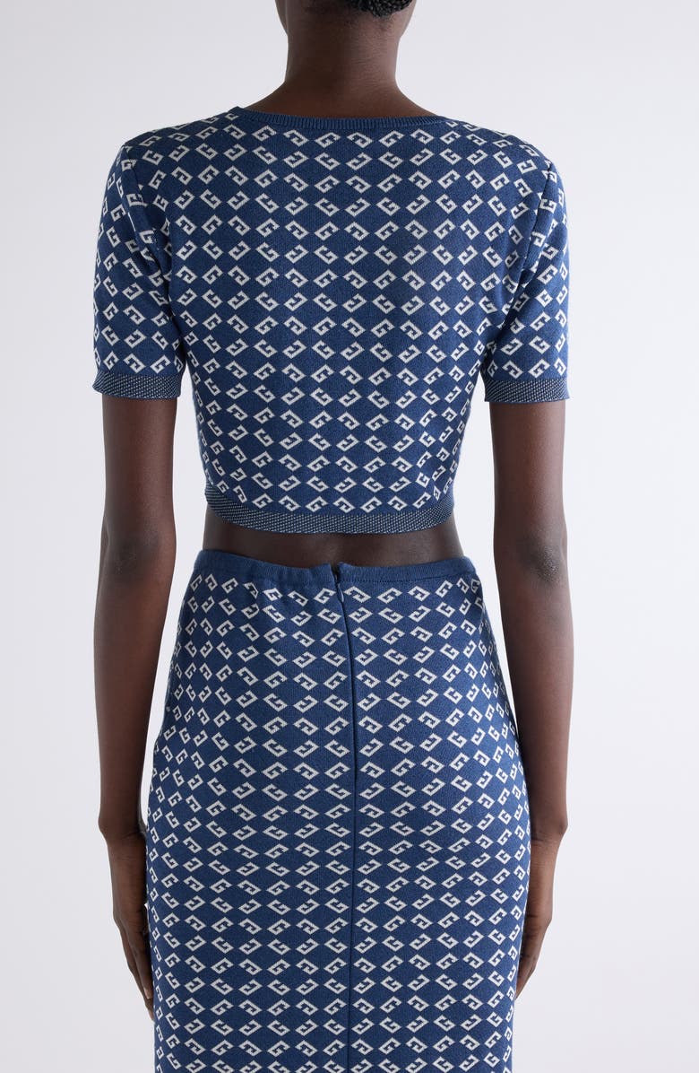 Givenchy Monogram 72 Jacquard Crop Crewneck Top, Alternate, color, Denim Blue