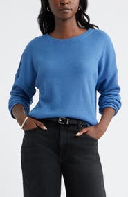 Caslon® Long Sleeve Waffle Knit T-Shirt