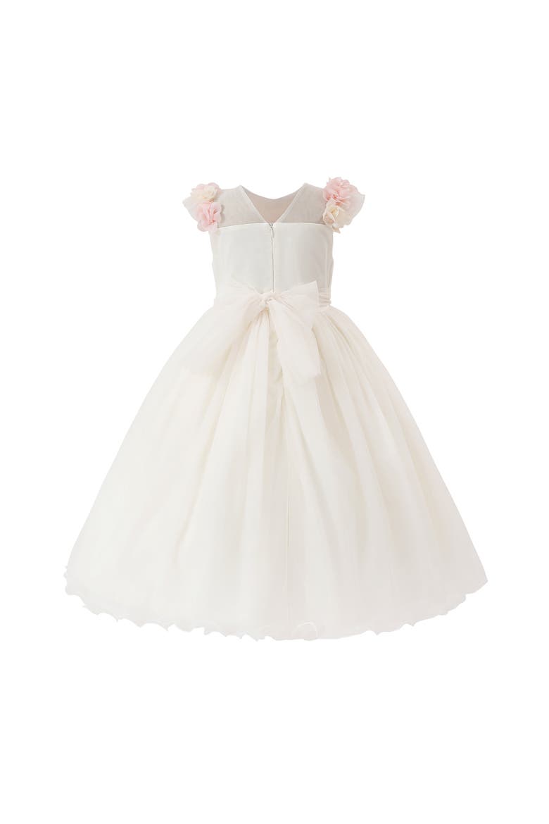 Dress with Petal Trim, Alternate, color, White