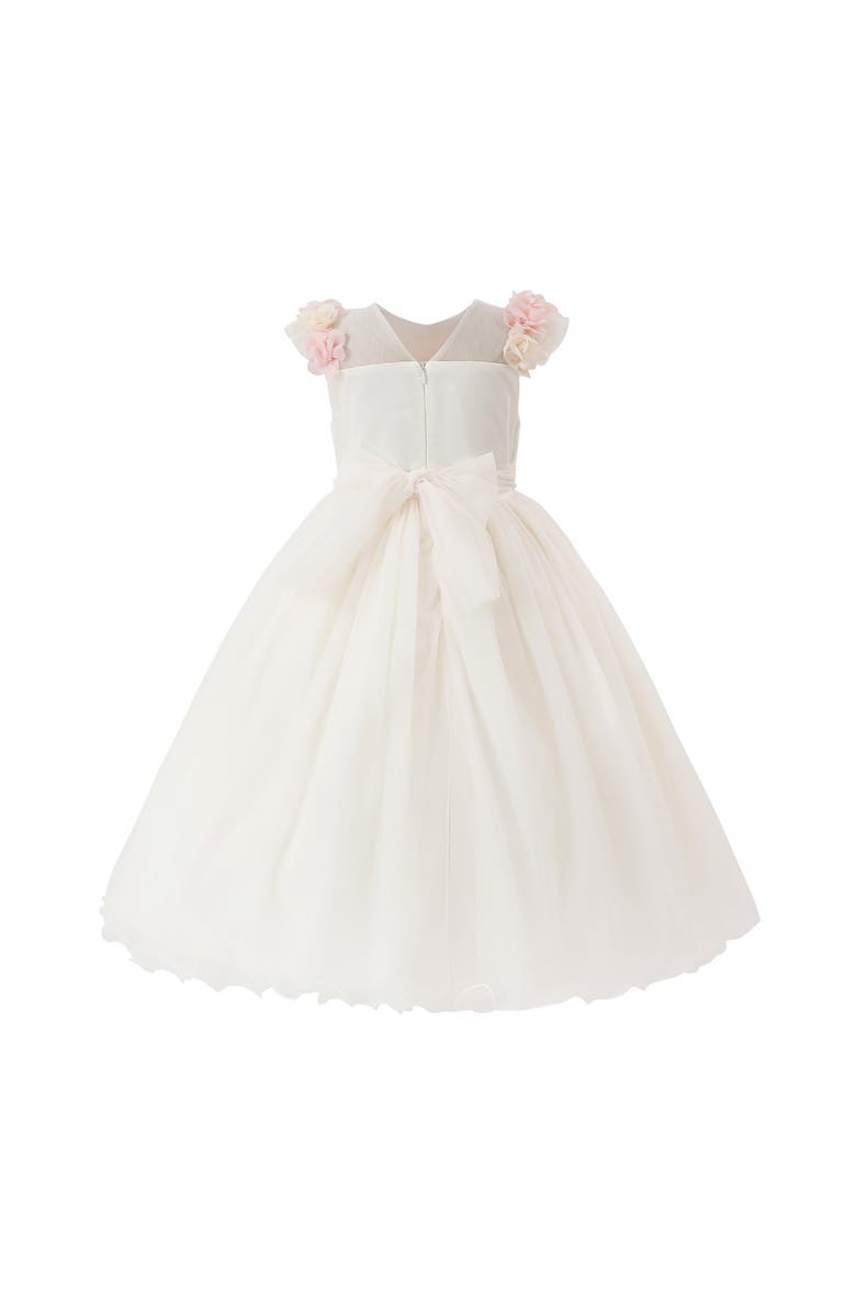 Tulleen Dress with Petal Trim, Alternate, color, White