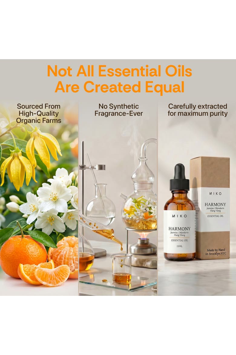 Harmony Essential Oil with Jasmine, Mandarin & Ylang Ylang 100% Organic 15ml, Alternate, color, Clear