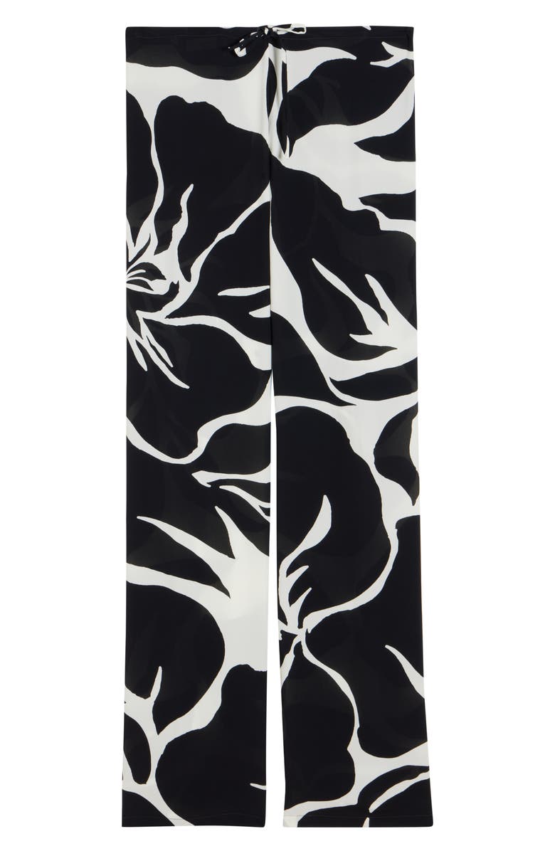 Dries Van Noten Pachas Giant Floral Print Cotton & Silk Drawstring Pants, Alternate, color, Black