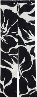 Dries Van Noten Pachas Giant Floral Print Cotton & Silk Drawstring Pants