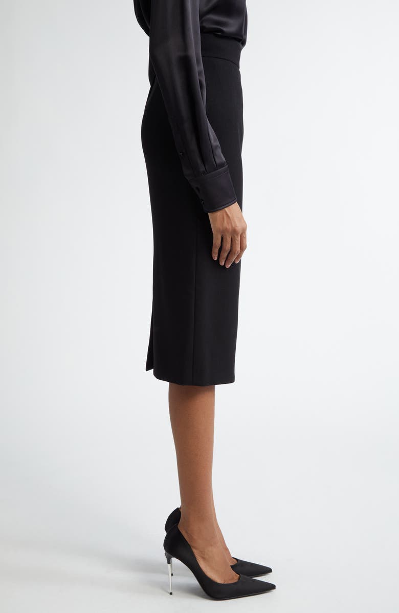 Dolce&Gabbana Virgin Wool Stretch Gabardine Skirt, Alternate, color, Nero