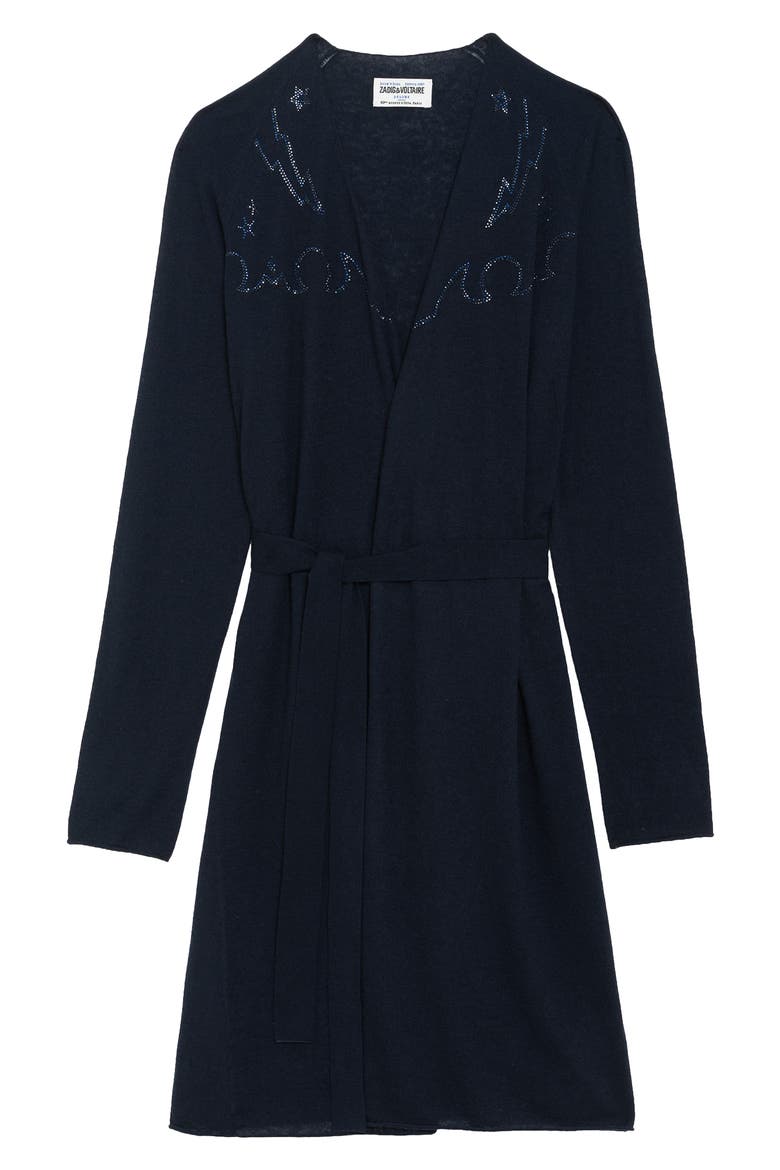 Daffyz Crystal Cashmere Cardigan, Alternate, color, ENCRE