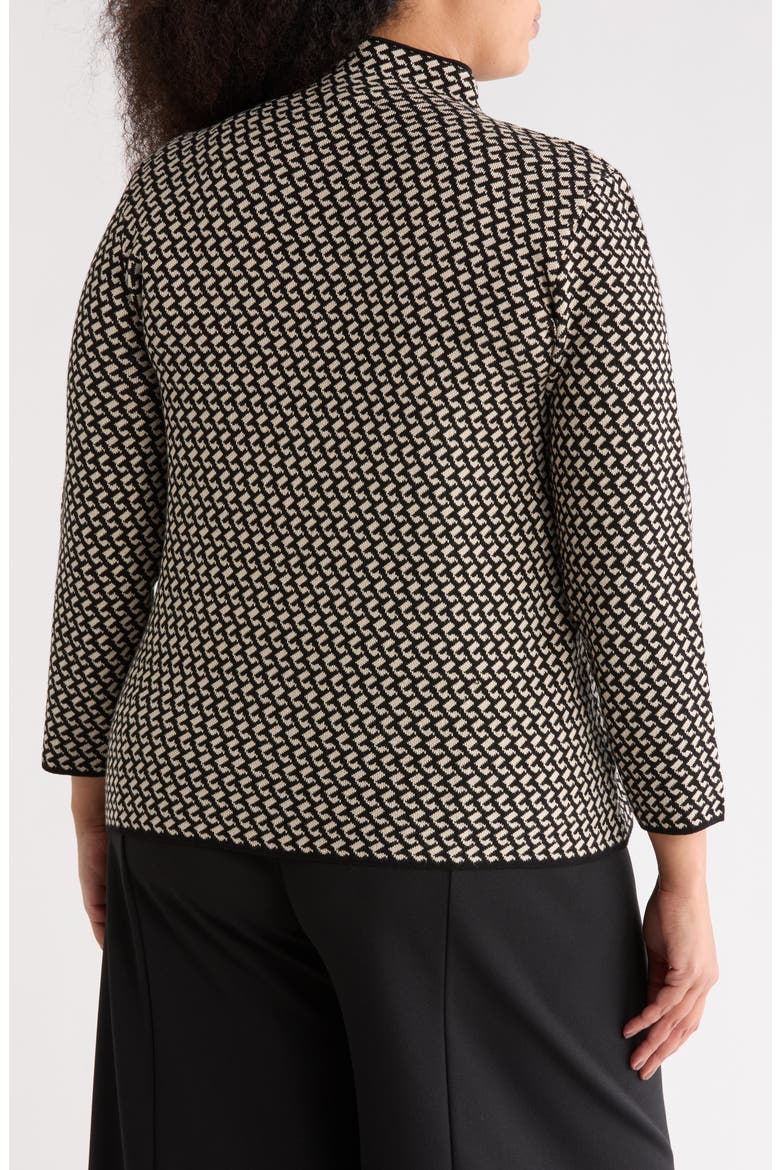 Check Mock Neck Sweater, Alternate, color, BLACK/ BONE HOOK