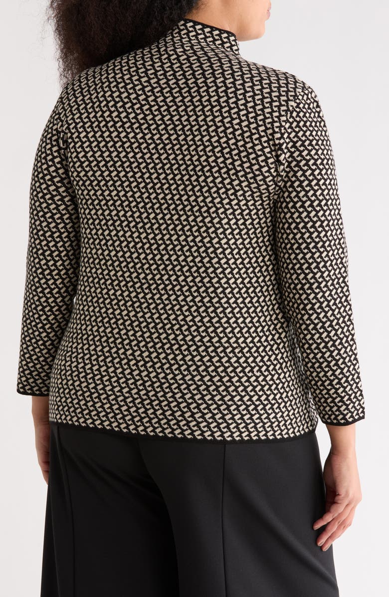 MAX STUDIO Check Mock Neck Sweater, Alternate, color, Black/ Bone Hook