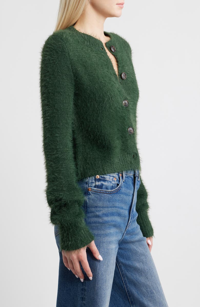 All in Favor Fuzzy Cardigan, Alternate, color, Hunter