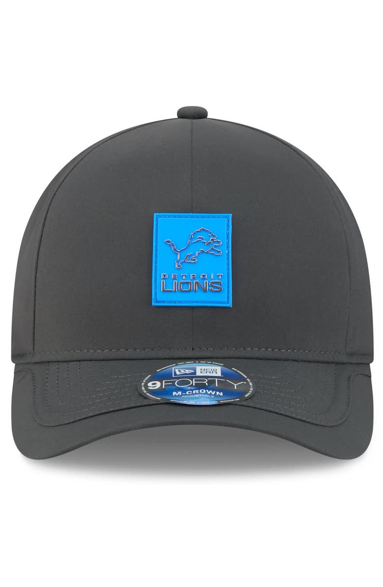 New Era Men's New Era Charcoal Detroit Lions 2025 Sideline Cold Weather 9FORTY M-Crown Adjustable Hat, Alternate, color, Charcoal