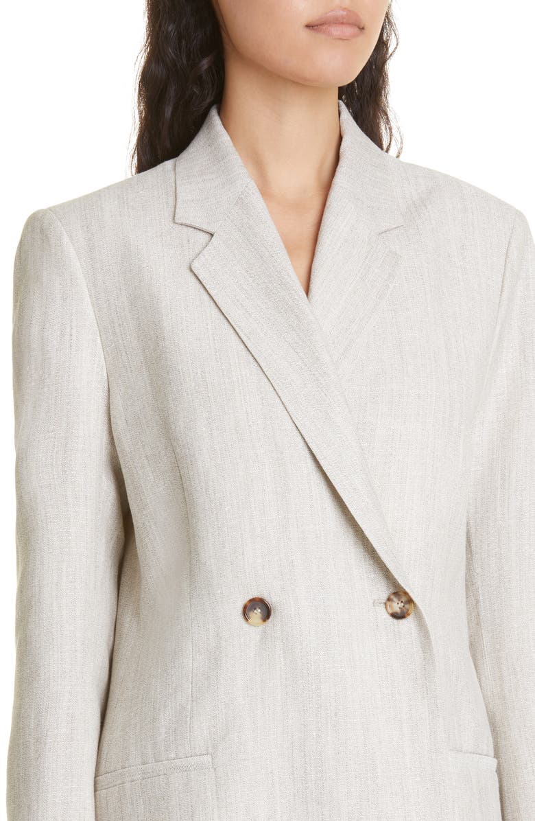 TOTEME Oversize Double Breasted Wool & Linen Blazer, Alternate, color, 