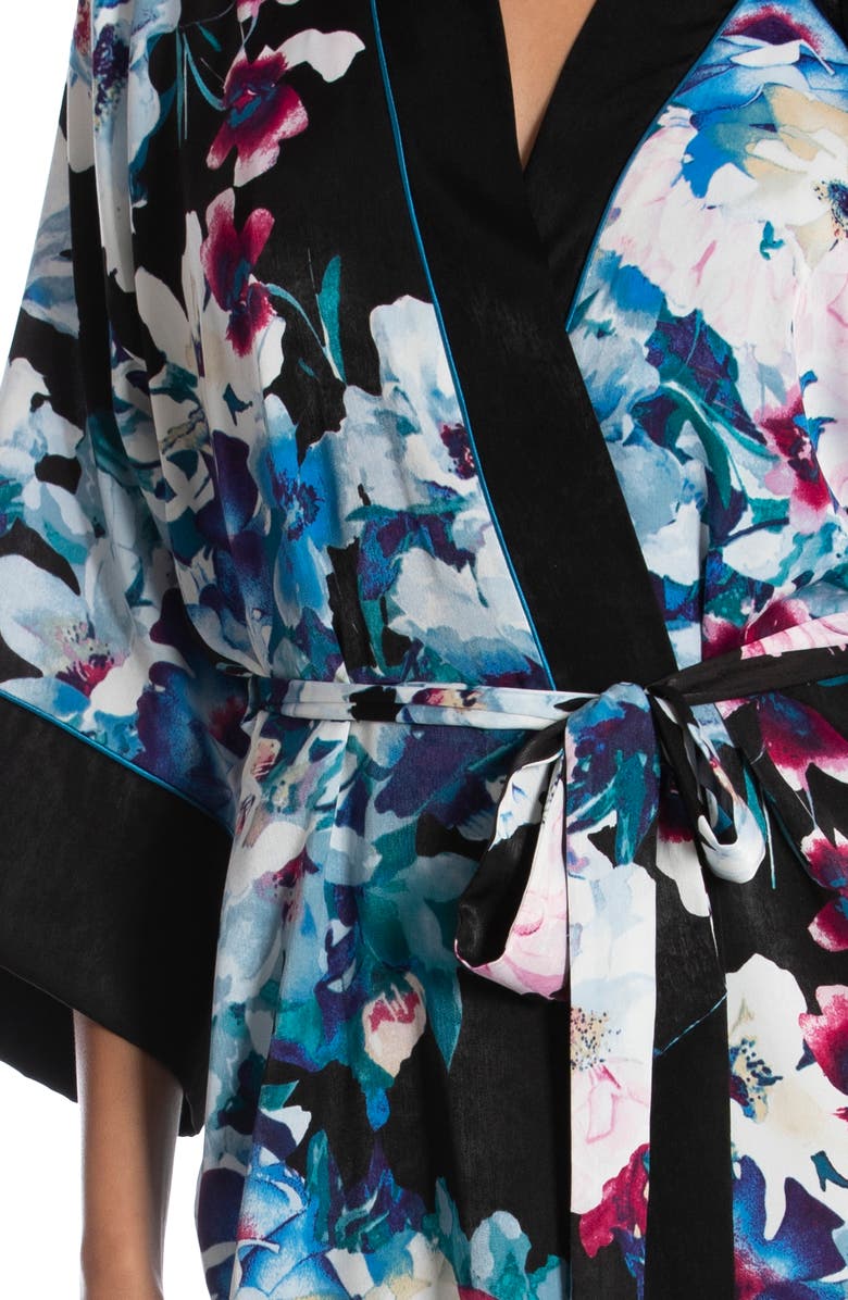 In Bloom by Jonquil Shimmer Floral Print Satin Wrap, Alternate, color, 