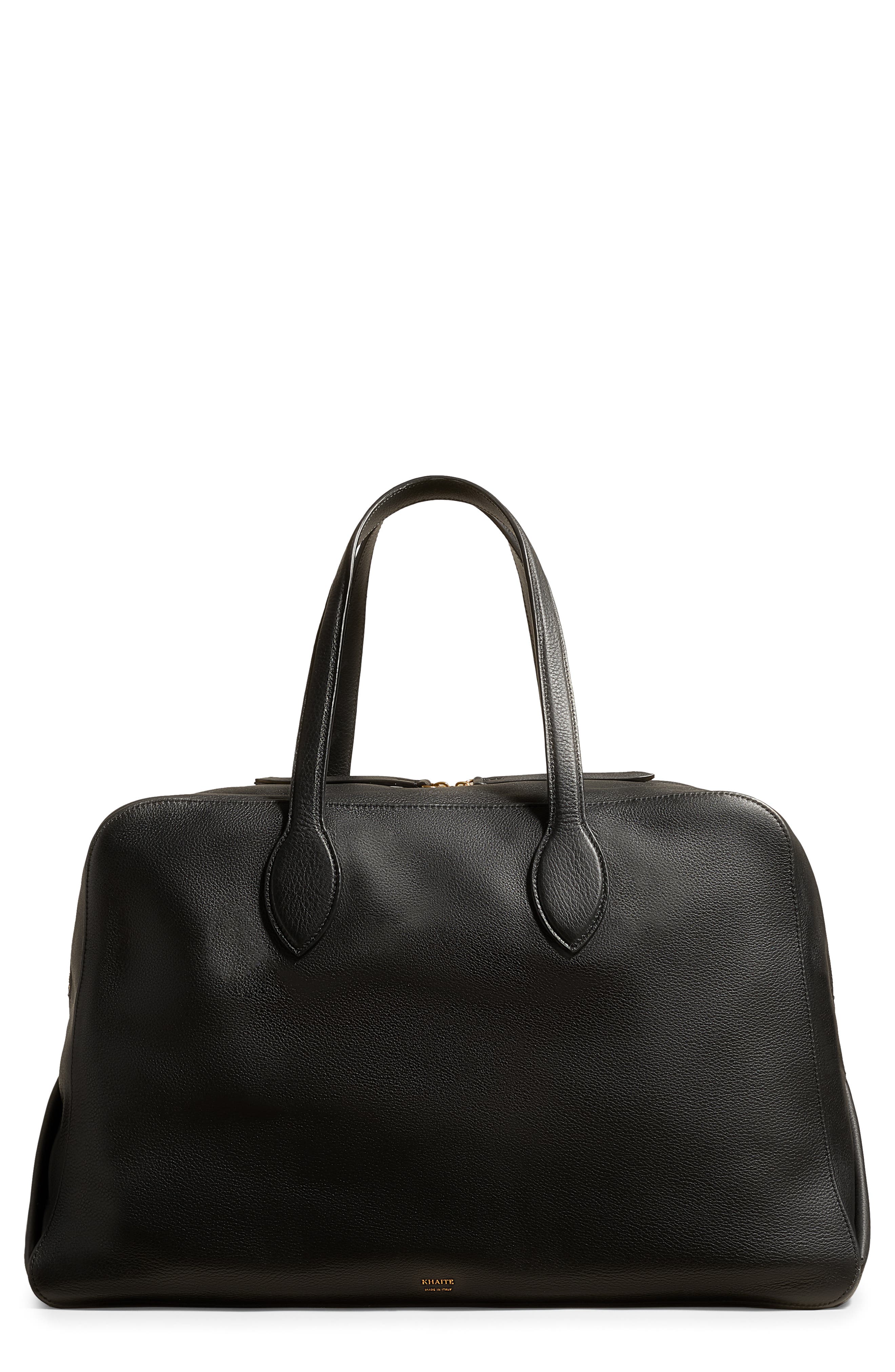 Khaite Large Maeve Leather Weekend Bag, Main, color, 