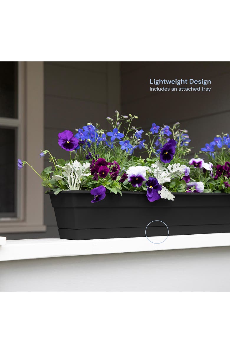 Bloem 30 Inch Dura Cotta Window Box Planter, Black, Alternate, color, Black
