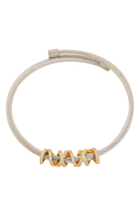 Two Tone Crystal Cuff