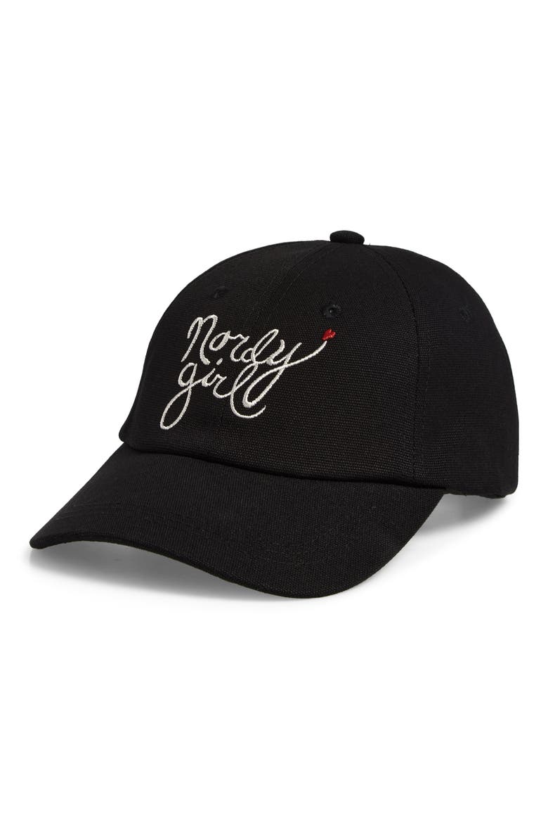 125th Nordy Girl Adjustable Canvas Baseball Cap, Main, color, BLACK