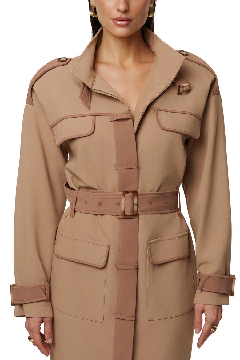 ICON BELTED MIDI DRESS, Alternate, color, BEIGE