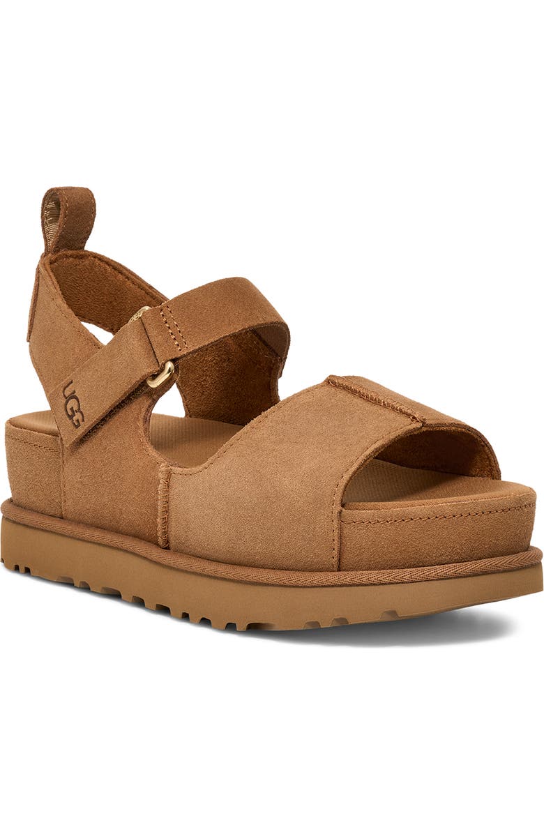UGG<sup>®</sup> Goldenstar Platform Sandal, Main, color, Chestnut