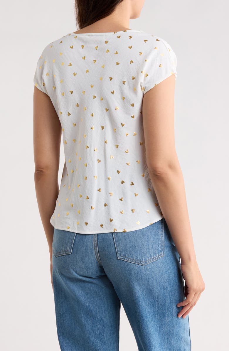 Renee C Heart Cowl Neck Top, Alternate, color, Ivory