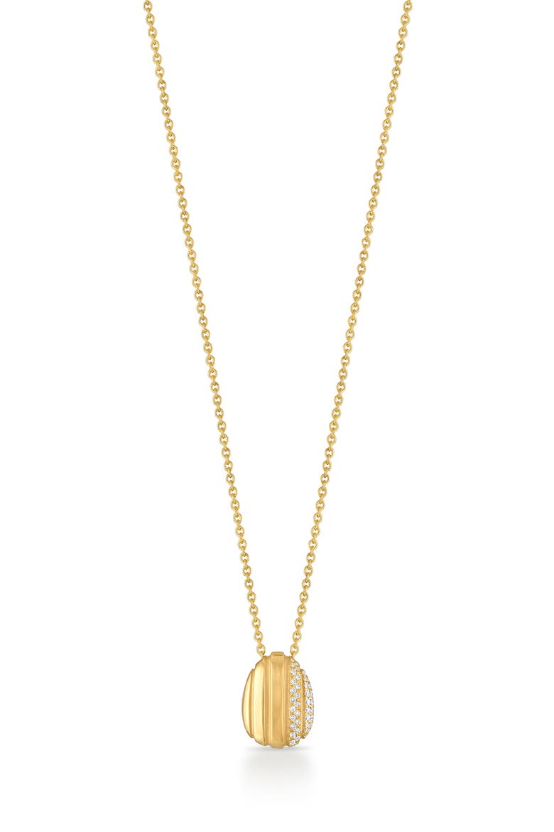 Eos Egg Diamond Necklace, Main, color, YELLOW GOLD