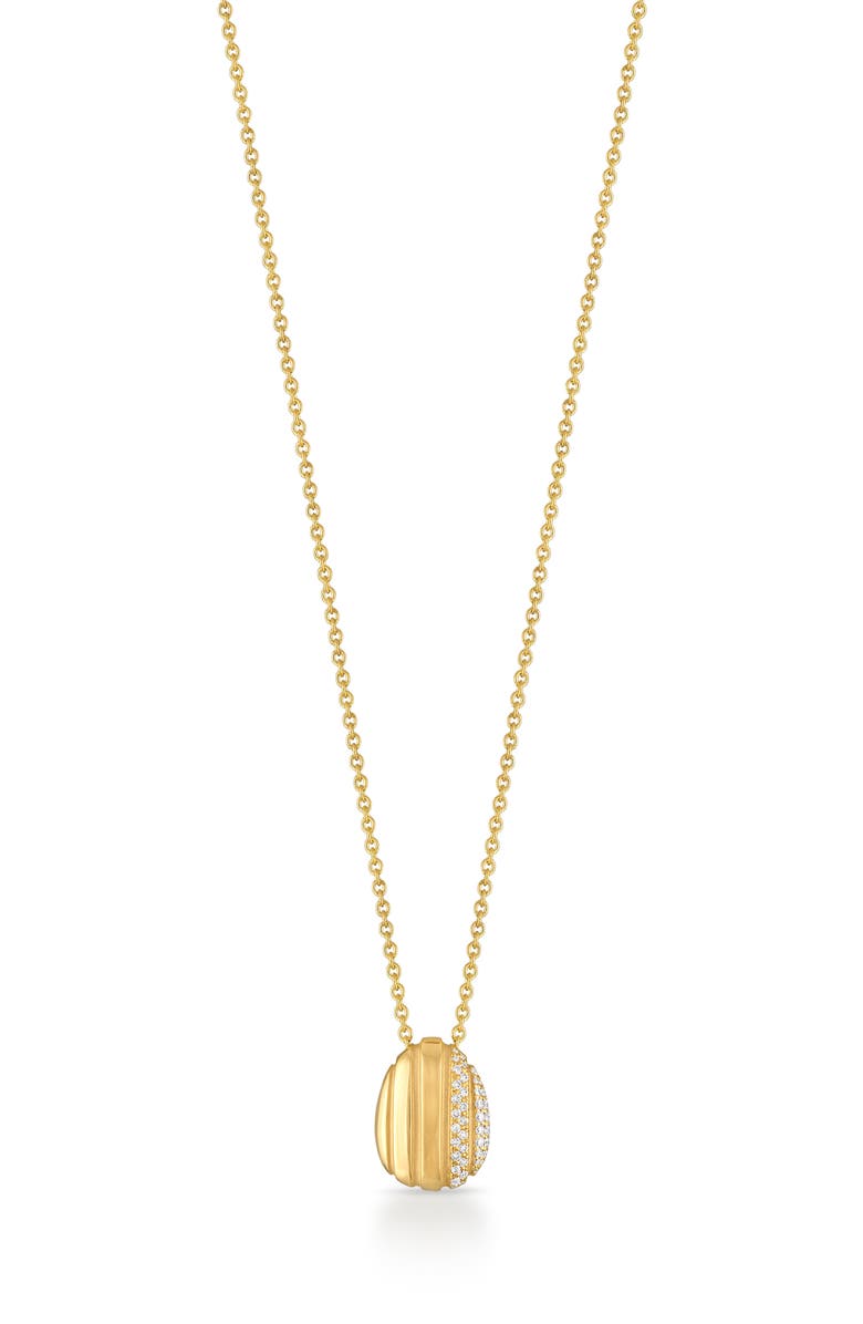 Pamela Zamore Eos Egg Diamond Necklace, Main, color, Yellow Gold