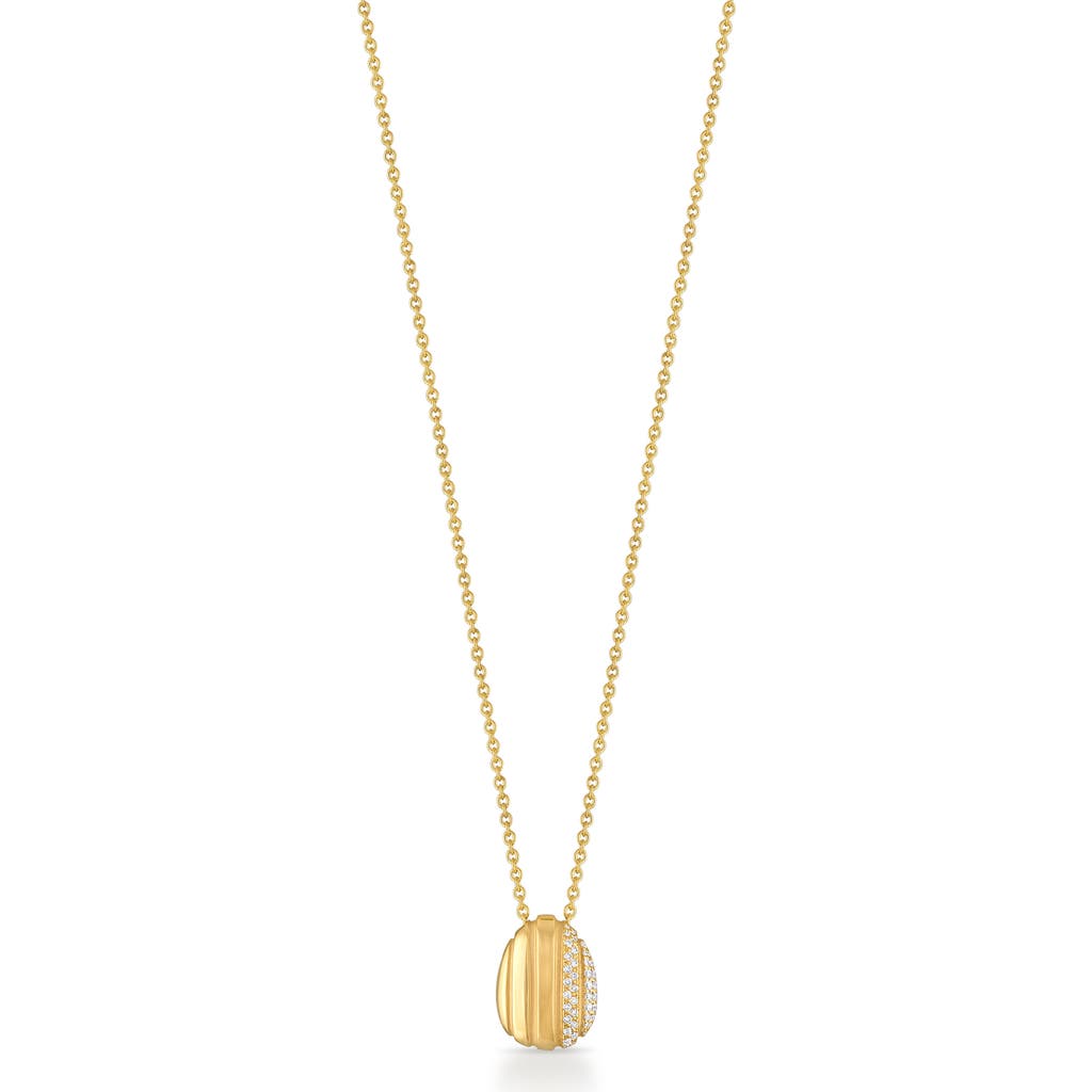 Pamela Zamore Eos Egg Diamond Necklace In Gold