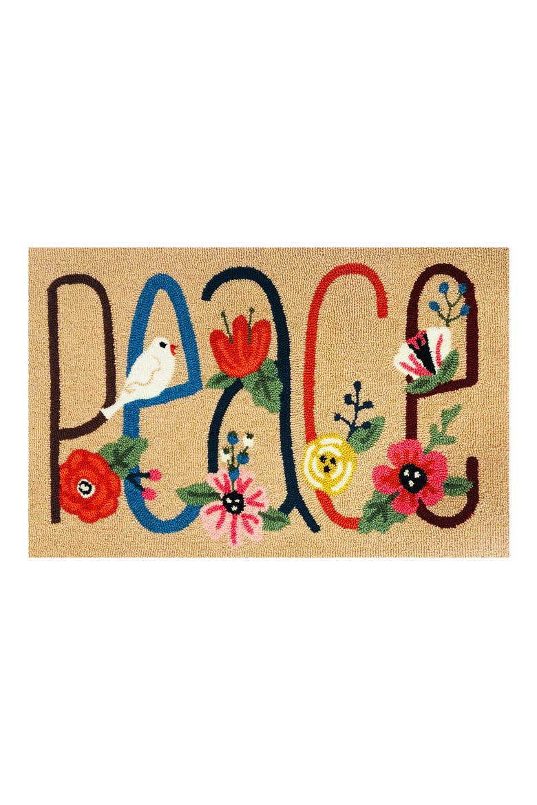 Peace Indoor/Outdoor Doormat, Main, color, TAN MULTI
