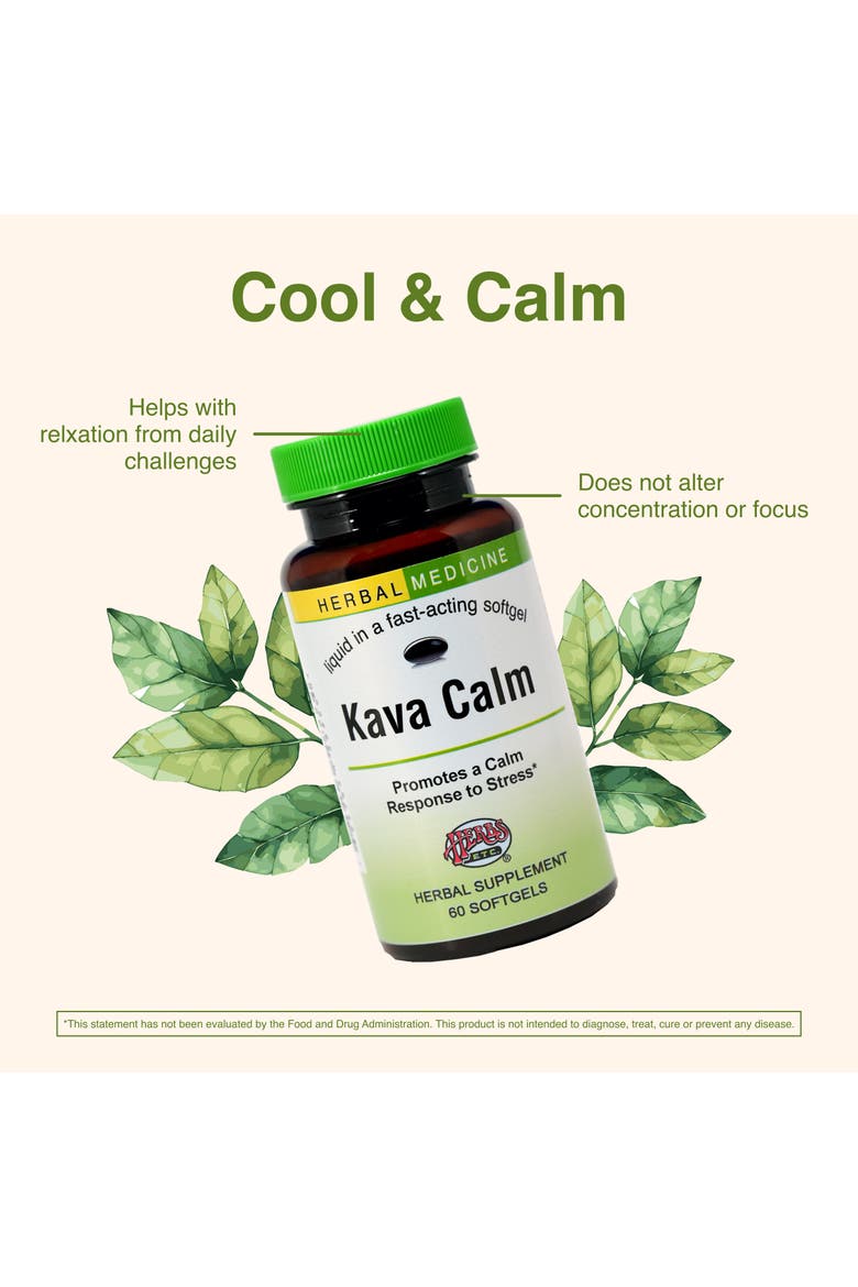 Kava Calm Complex - Herbal Supplement to Support Natural Relaxation - Supports Restful Sleep - Nerve Soothing Supplement - 60 Softgels, Alternate, color, No Color