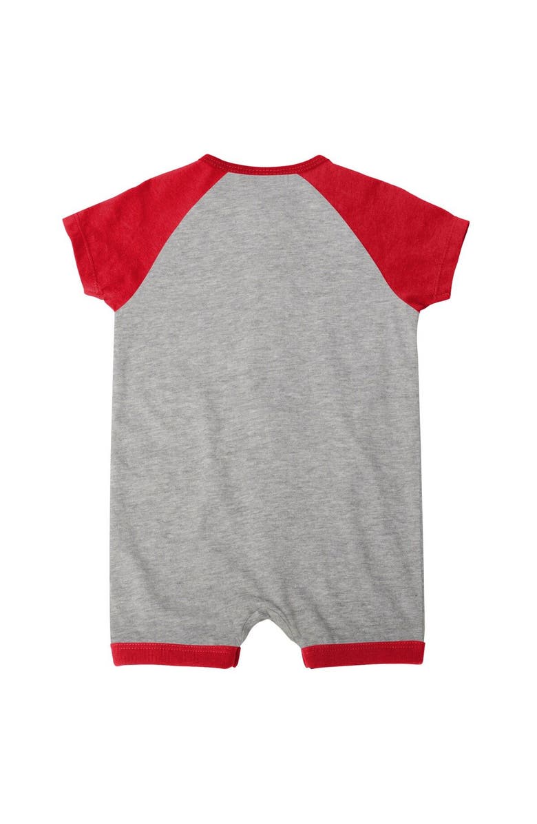 Outerstuff Infant  Heather Gray Los Angeles Angels Extra Base Hit Raglan Full-Snap Romper, Alternate, color, 