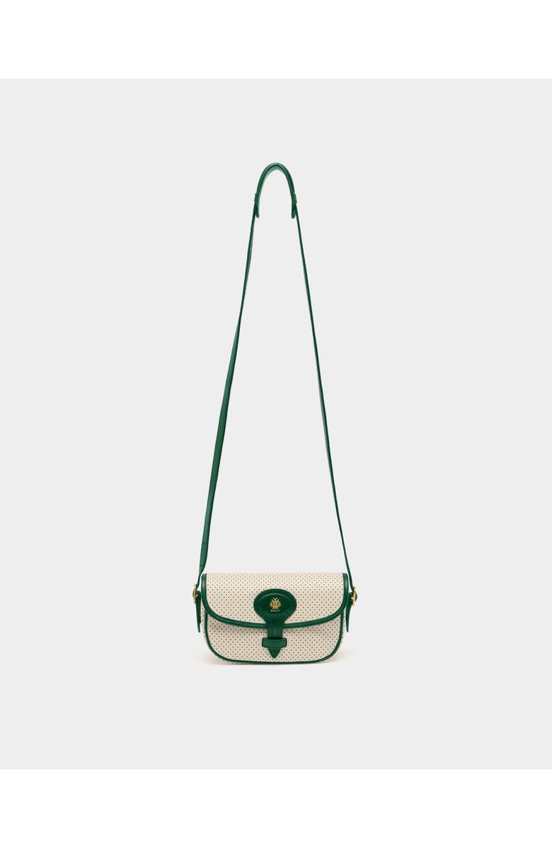 Bally Tennis Collection Minibag in Perforated Leather, Main, color, White