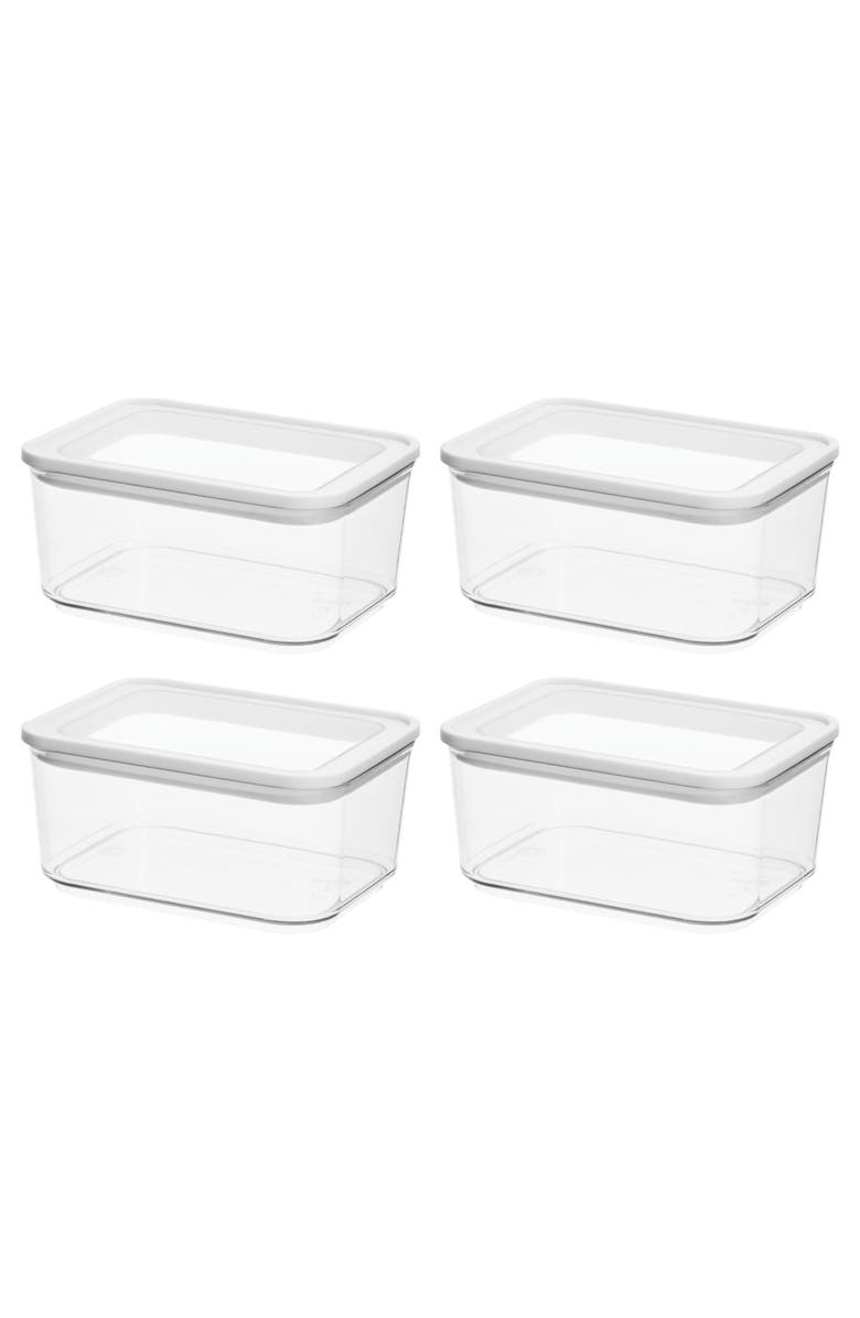 iDesign Small Airtight Canister with Erasable Label - Set of 4 - Clear, Main, color, Clear