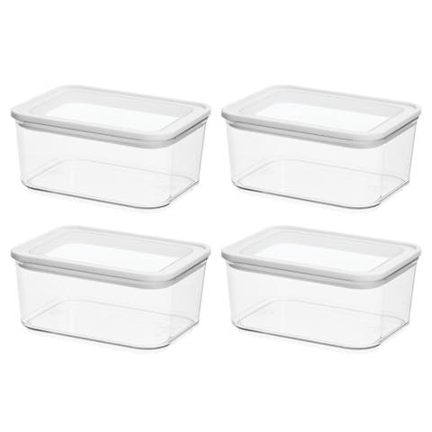 Small Airtight Canister with Erasable Label - Set of 4 - Clear