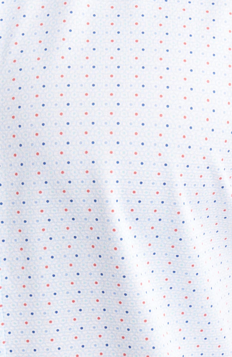 Mizzen+Main Halyard Trim Fit Microprint Short Sleeve Button-Up Shirt, Alternate, color, Light Blue Trellus