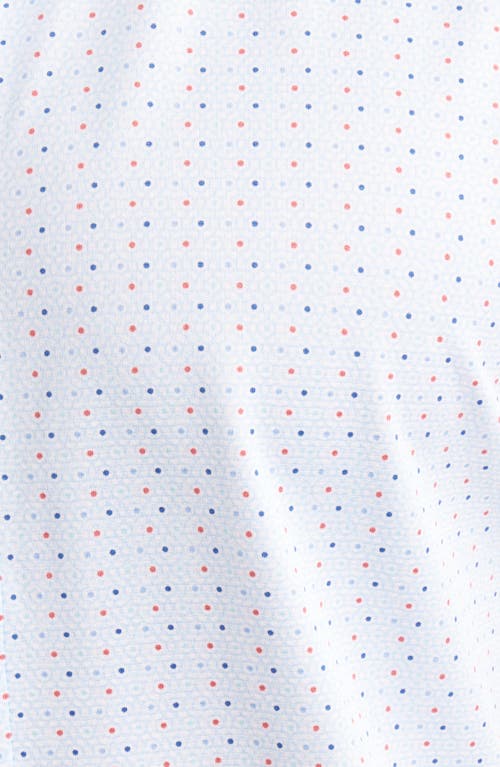 Mizzen + Main Mizzen+main Halyard Trim Fit Microprint Short Sleeve Performance Button-up Shirt