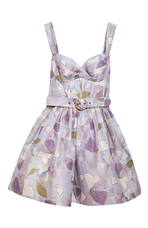 Zimmermann Dawning Mini Dress In Lilac Pansy