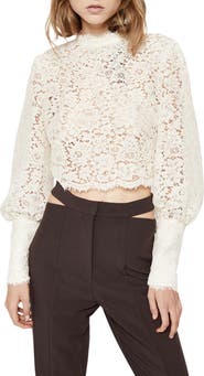 Bardot Georgia Embroidered Lace Top