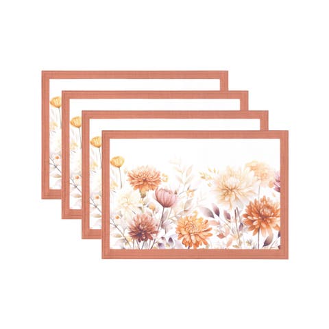 Autumn Blooms Placemats Set of 4 Multicolor - 13"W x 19"L