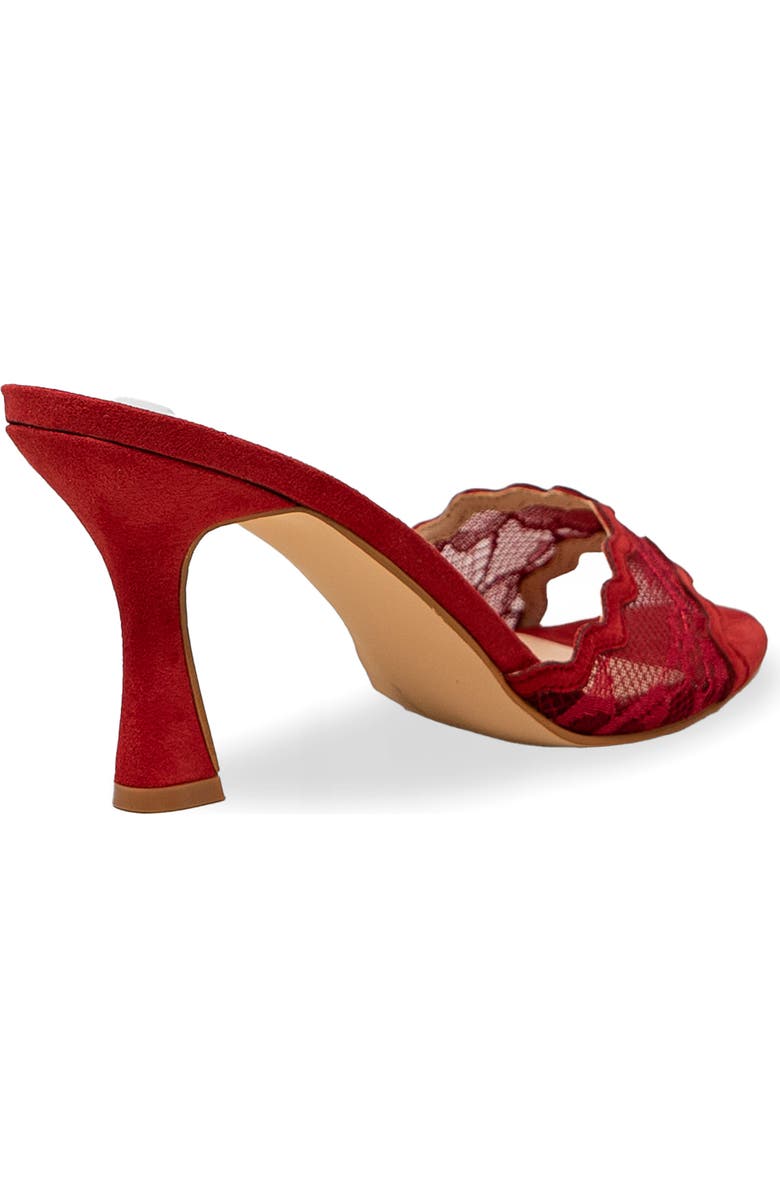 CHASE AND CHLOE Scalloped Lace Sandal, Alternate, color, Red