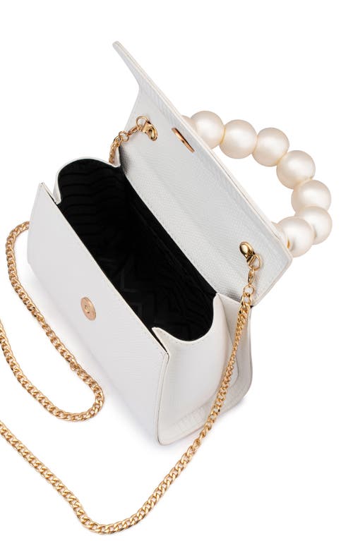 Olga Berg Peta Faux Pearl Top Handle Bag