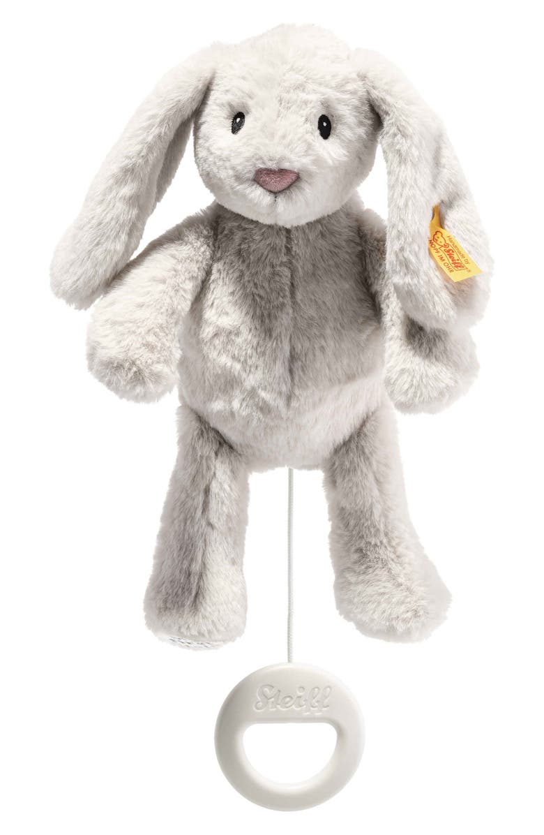 Steiff Hoppie Rabbit Musical Stuffed Animal, Alternate, color, Pale Grey