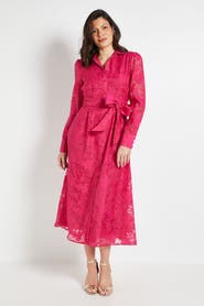 Wallis Floral Organza Belted Midi Dress