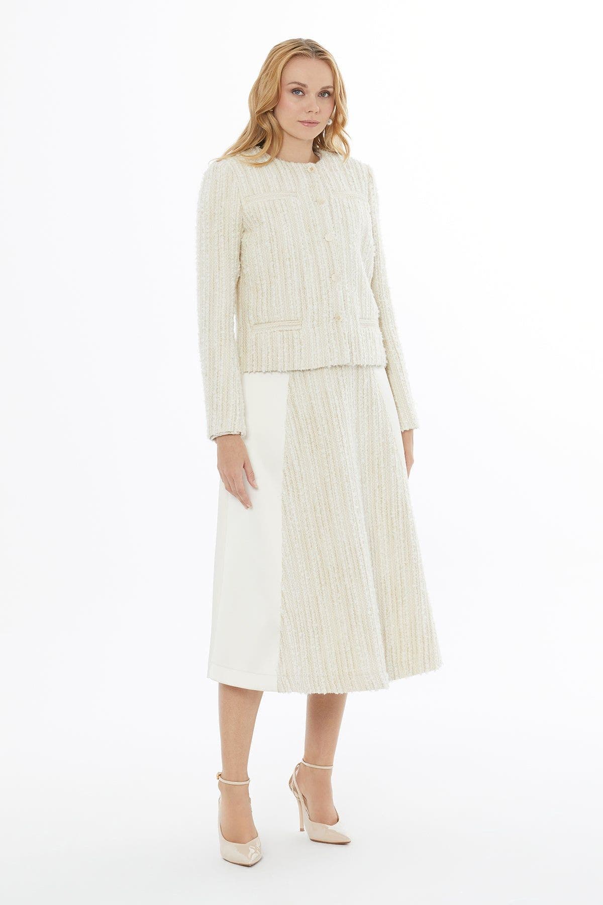 Button-Front Long-Sleeve Short Layering Jacket - image 2