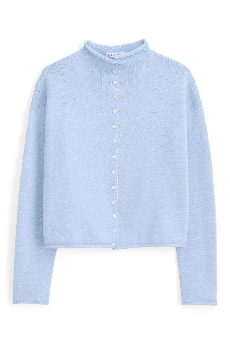 Taylor Cotton & Cashmere Cardigan, Alternate, color, HEATHER BLUE