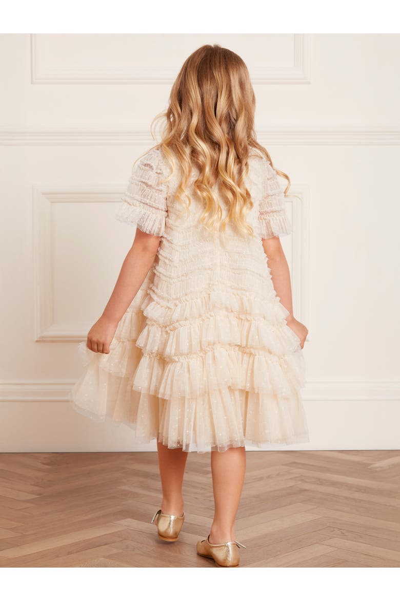 Valentine Ruffle Detail Dress, Alternate, color, Champagne