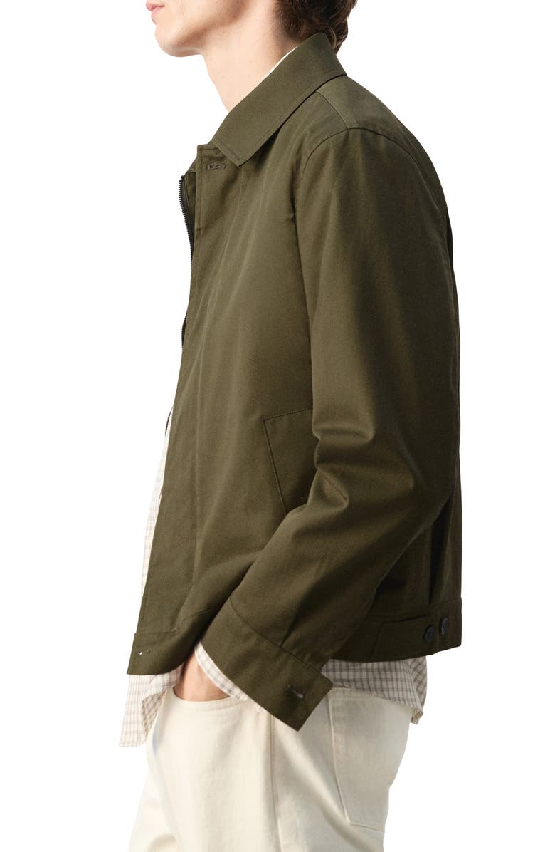 MANGO Water Repellent Cotton Twill Jacket, Alternate, color, Olive Green
