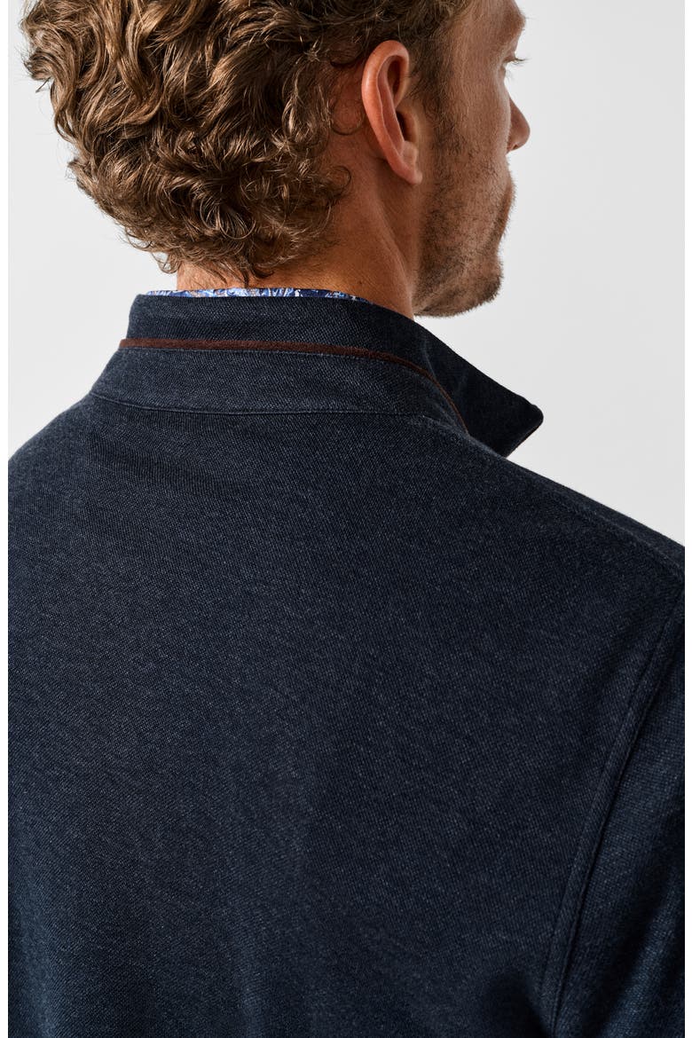 Cotton Blend Quarter Zip Sweater, Alternate, color, NAVY