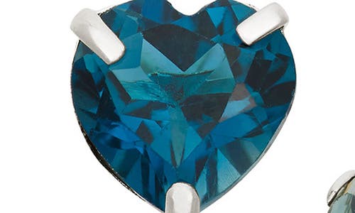 Fzn 10k Gold Topaz Heart Stud Earrings In Silver