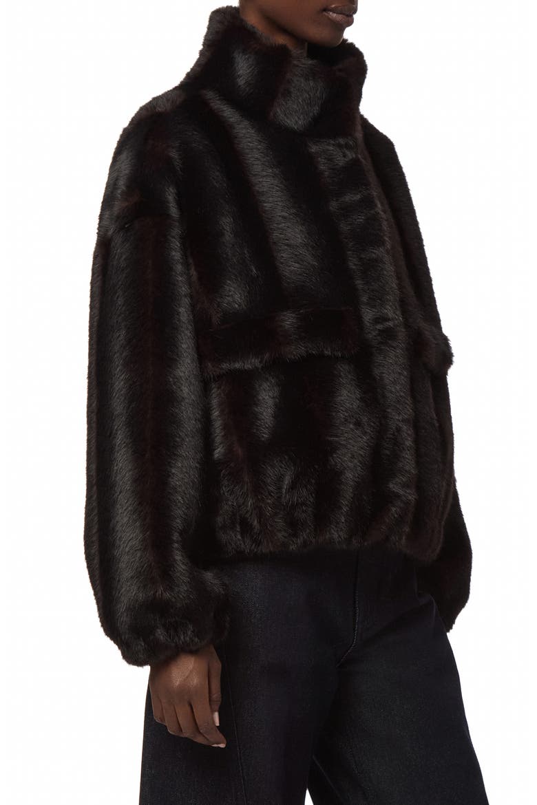Iris Shaved Faux Mink Bomber Jacket, Alternate, color, NOIR MULTI