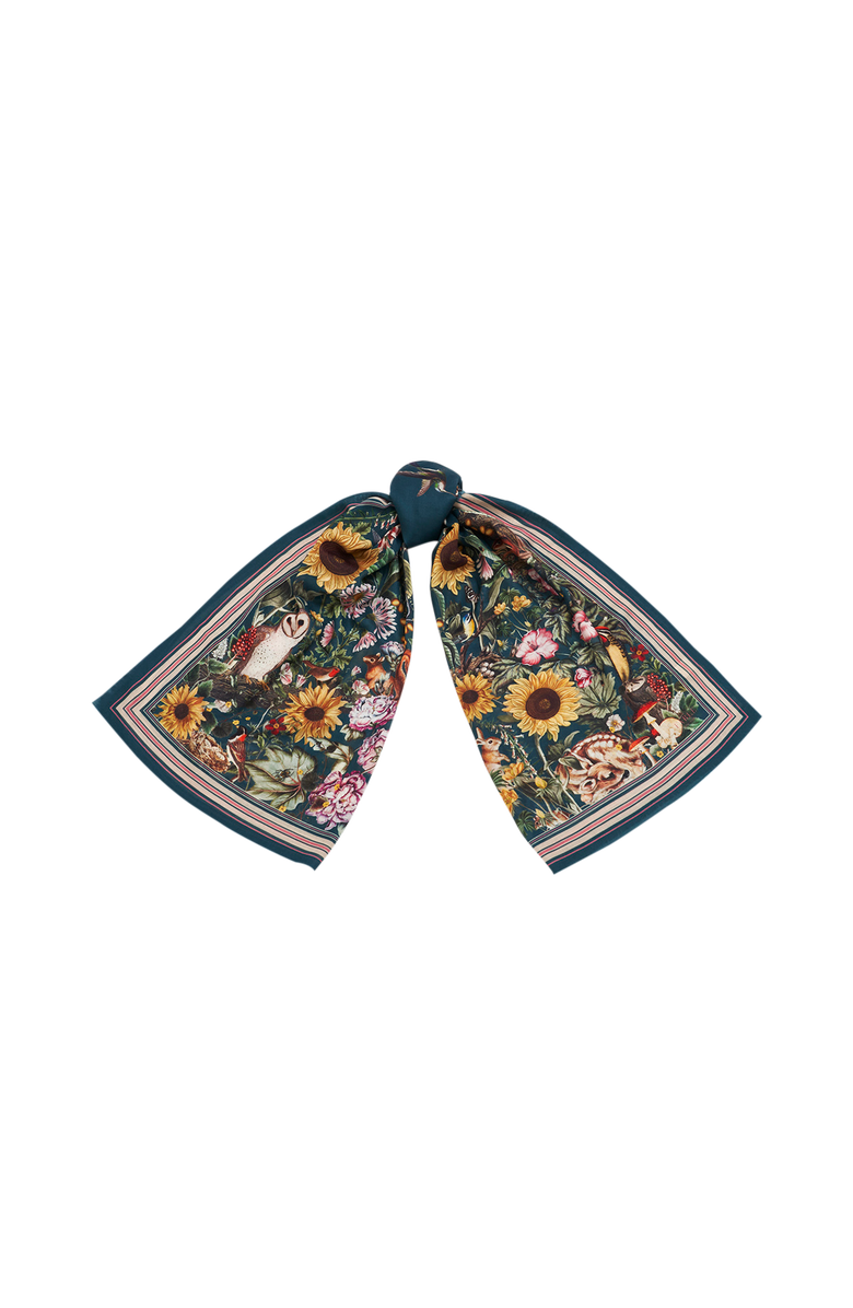 Fable England Botanical Long Scarf, Alternate, color, Medium Green