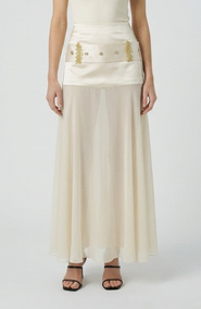 Modenaire Sheer High Waist Half Skirt